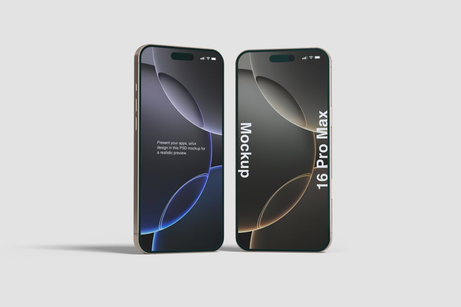 尊贵的iPhone 16 Pro Max手机PSD样机素材包