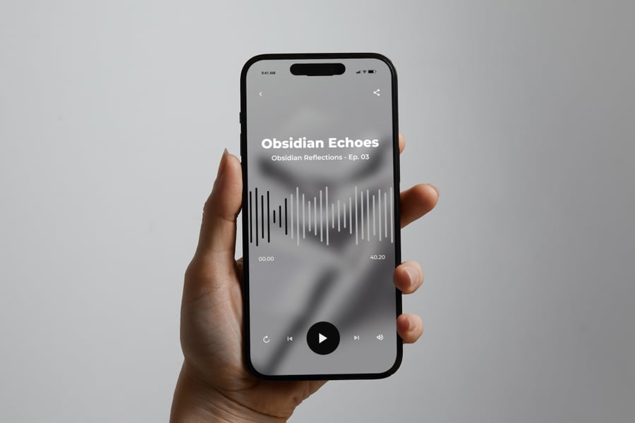 黑色干净优雅的播客APP UI KIT素材包