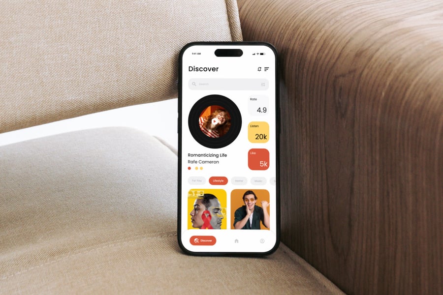 鲜艳饱和度高的橙色播客应用APP UI KIT素材包