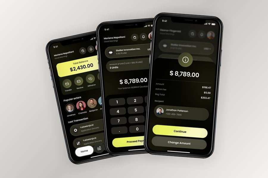 黑色加密钱包主题移动应用APP UI KIT素材包-2 黑色加密钱包主题移动应用APP UI KIT素材包