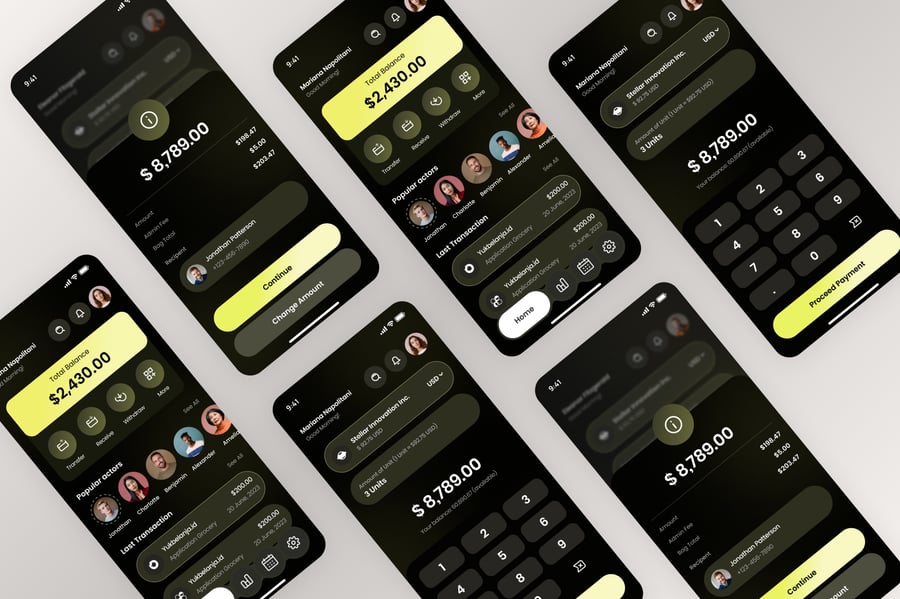 黑色加密钱包主题移动应用APP UI KIT素材包-5 黑色加密钱包主题移动应用APP UI KIT素材包