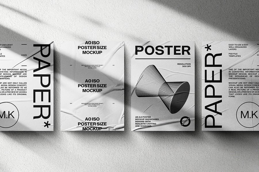 高端A4海报模型集PSD样机素材包-4 高端A4海报模型集PSD样机素材包