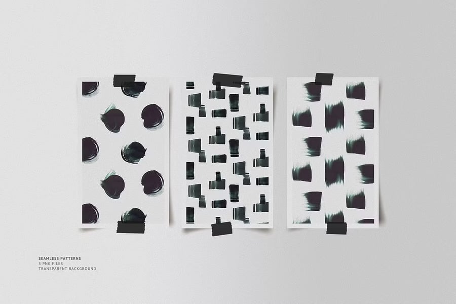 拥有水彩质地的深绿色波浪图案图片素材包