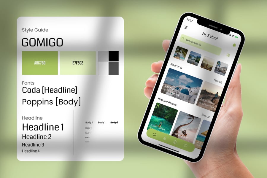 绿色旅行移动应用主题APP UI KIT素材包