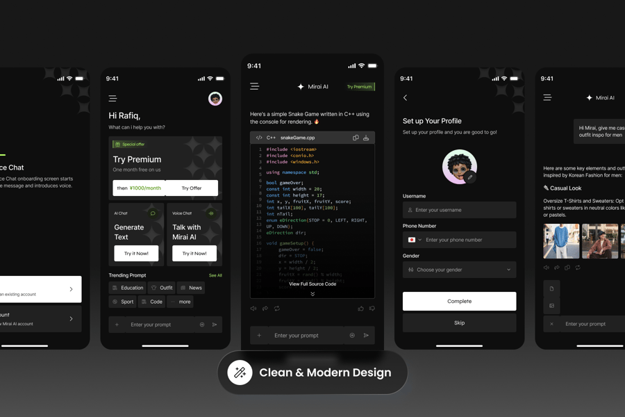 AI聊天移动应用APP UI KIT (FIG)