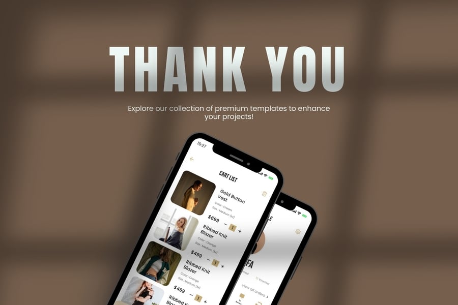 棕色时尚移动应用APP UI KIT素材包