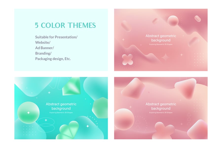 绚丽的矢量抽象几何背景素材包