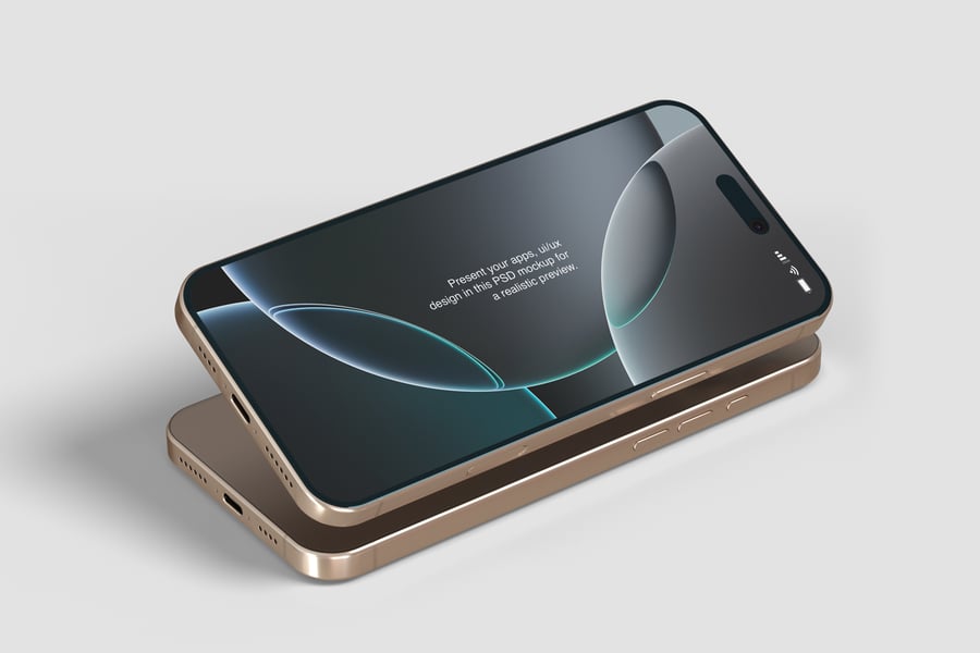 尊贵的iPhone 16 Pro Max手机PSD样机素材包