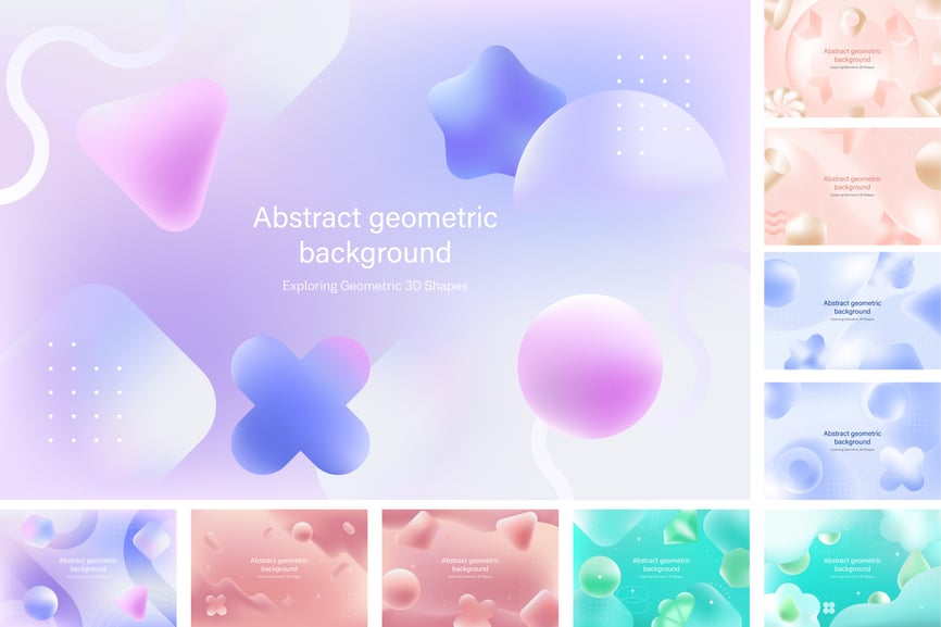 绚丽的矢量抽象几何背景素材包