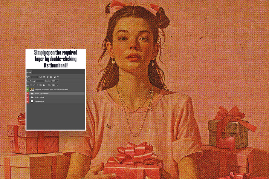 一健生成复古明信片照片效果PSD文件素材