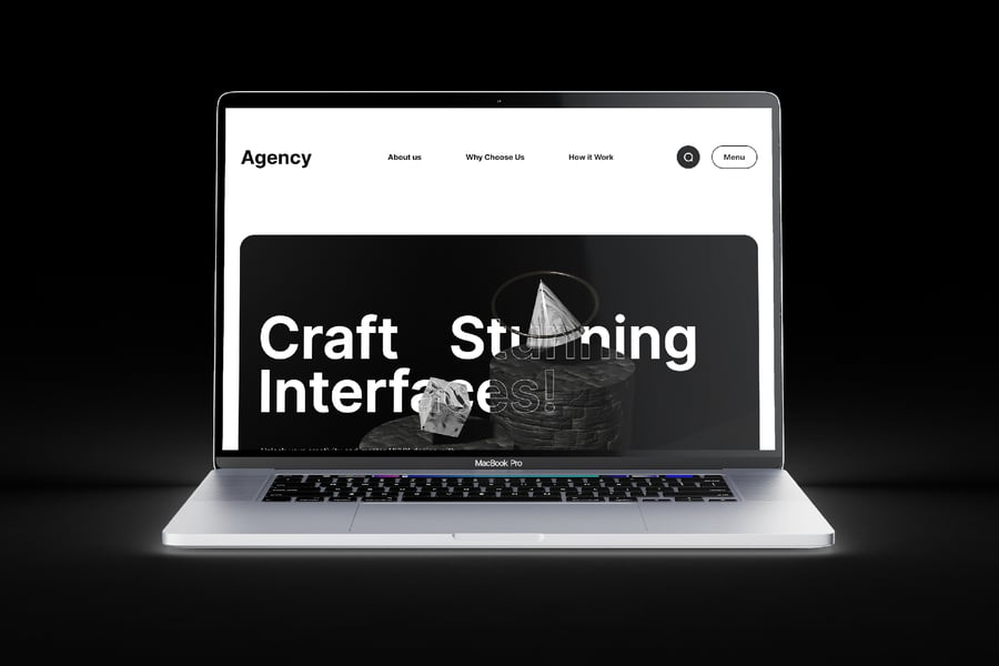 高级黑白色调网站UI设计模板-3 高级黑白色调网站UI设计模板