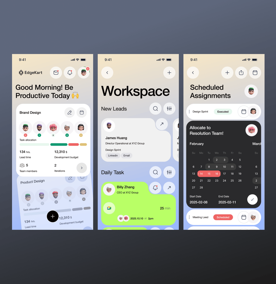 样式特别的任务管理应用APP UI KIT素材包