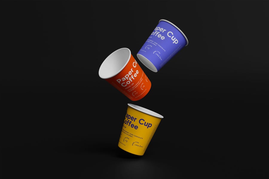 纸杯咖啡模型PSD样机素材包