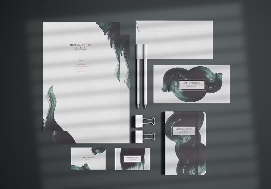 拥有水彩质地的深绿色波浪图案图片素材包