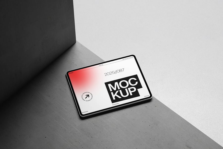 10个不同角度平板电脑PSD模型素材包