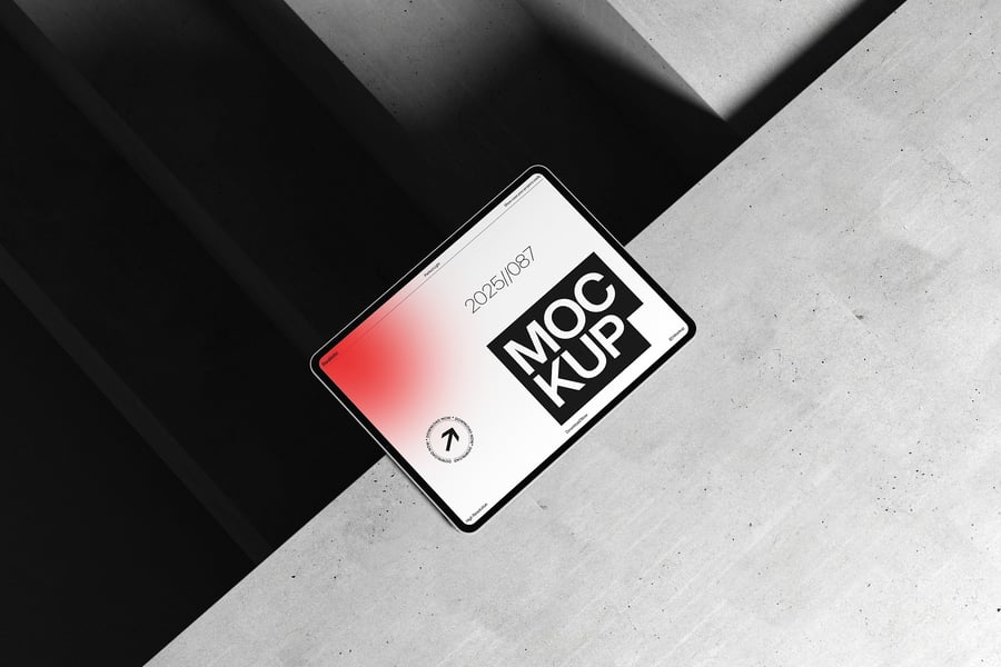 10个不同角度平板电脑PSD模型素材包