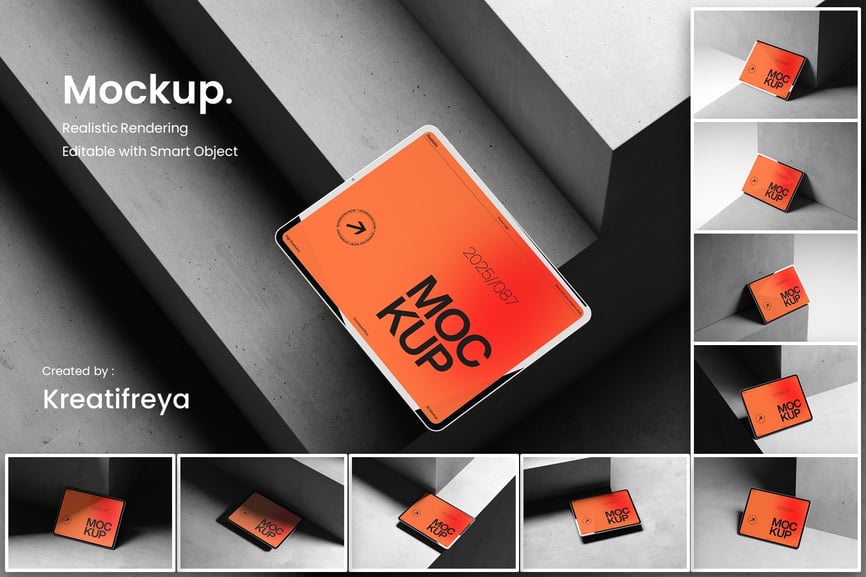 平板电脑模型设计PSD样机素材包