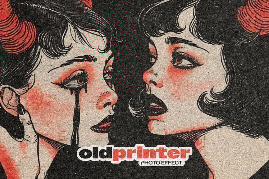 怀旧打印机照片效果PSD素材包-1 怀旧打印机照片效果PSD素材包