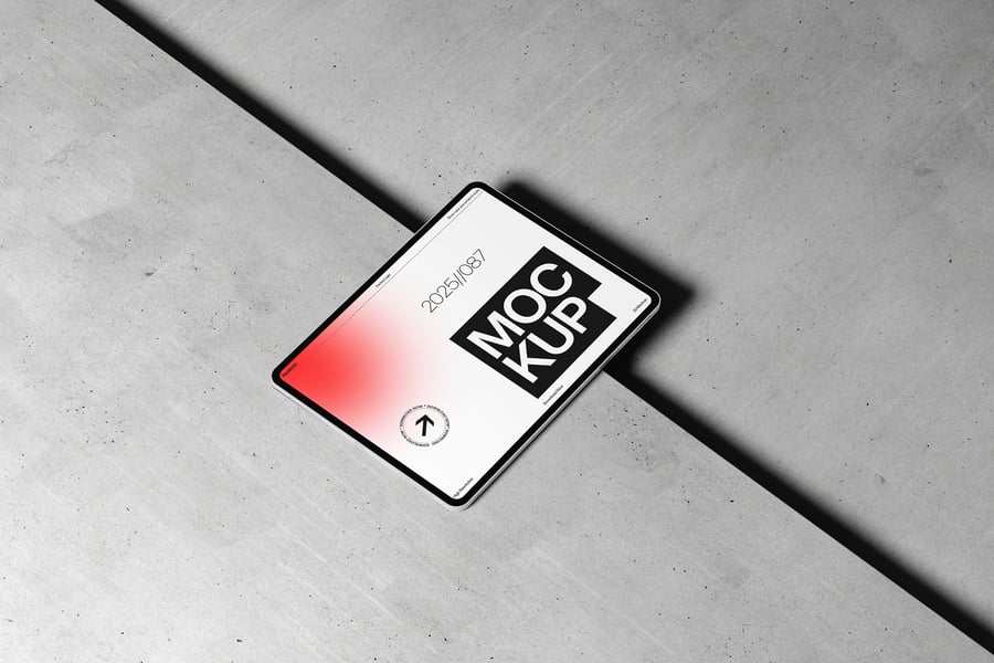 10个不同角度平板电脑PSD模型素材包