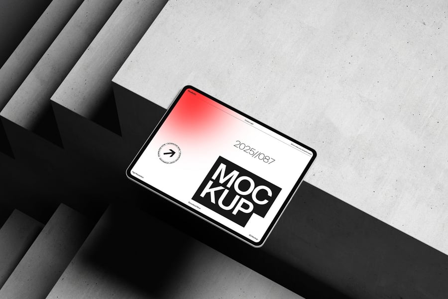 10个不同角度平板电脑PSD模型素材包