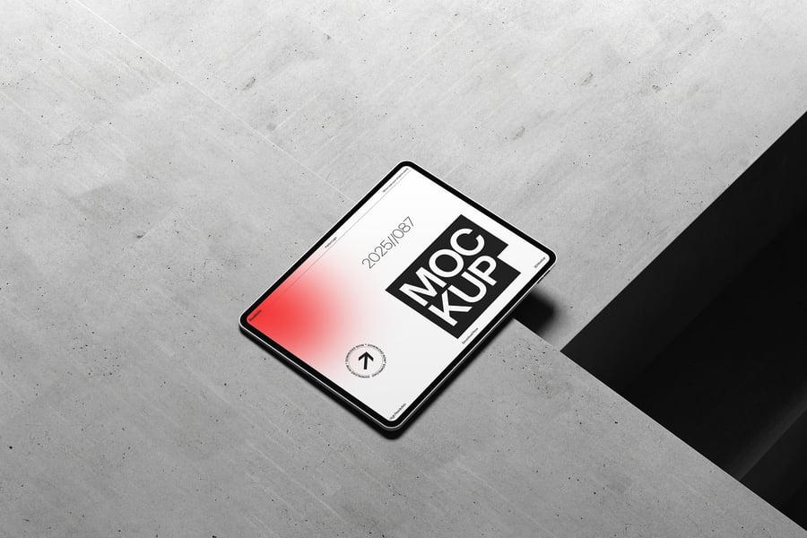 10个不同角度平板电脑PSD模型素材包