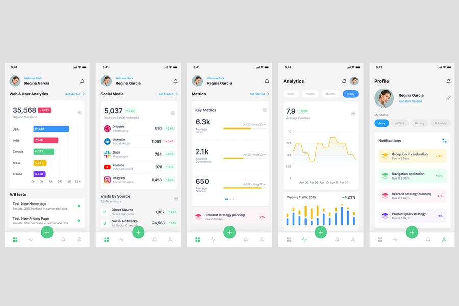 网络和用户分析，数据在线流量，SEO应用APP UI KIT素材包