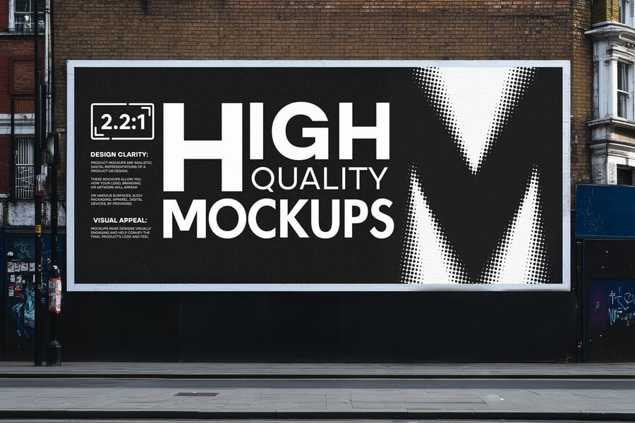 室外城市广告牌模型PSD样机素材包