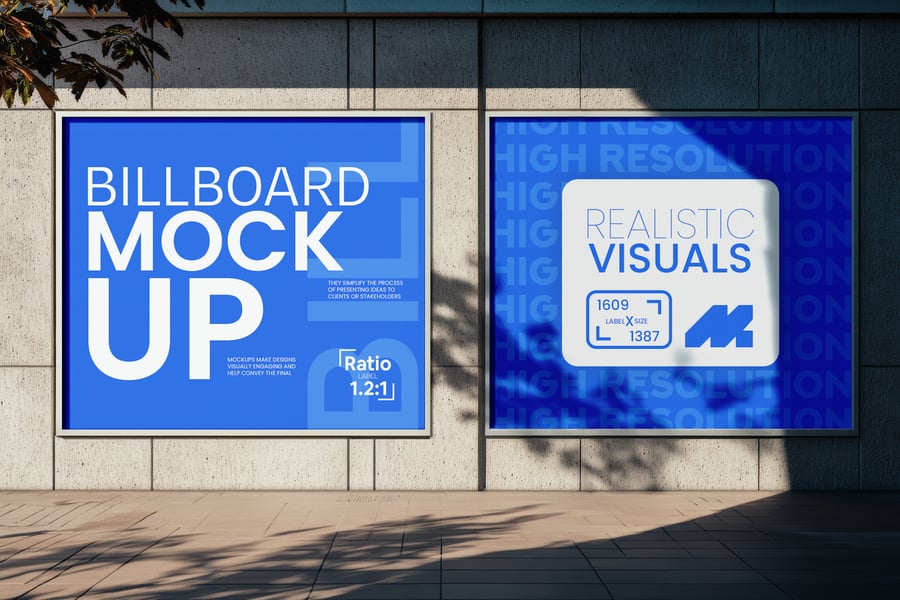 室外城市广告牌模型PSD样机素材包