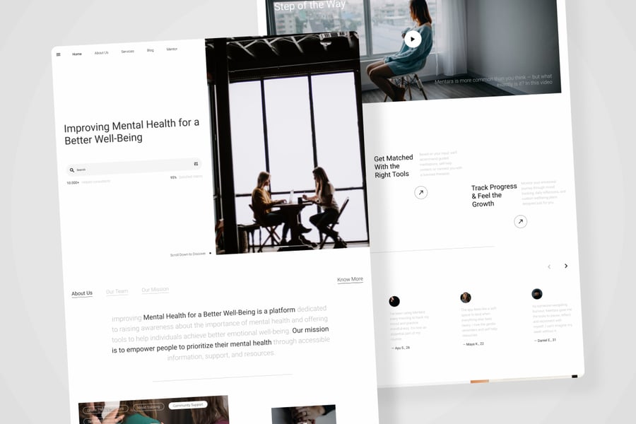 健康着陆页UI设计模板