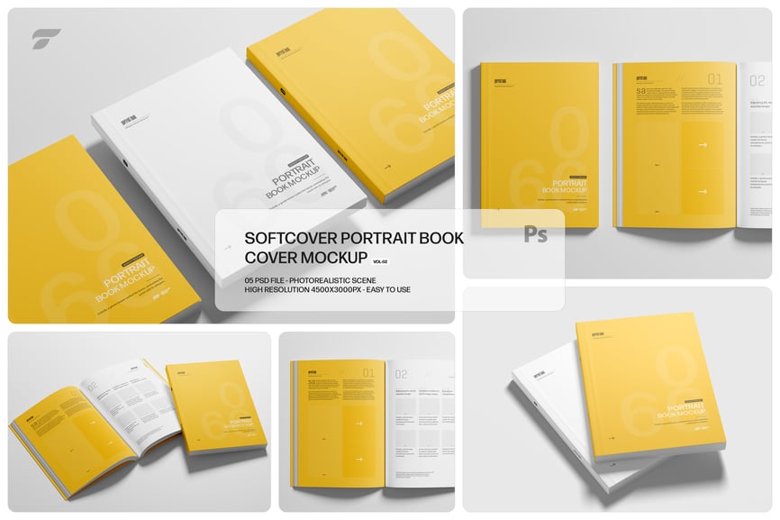 软编制肖像书模型集PSD样机素材包-1 软编制肖像书模型集PSD样机素材包