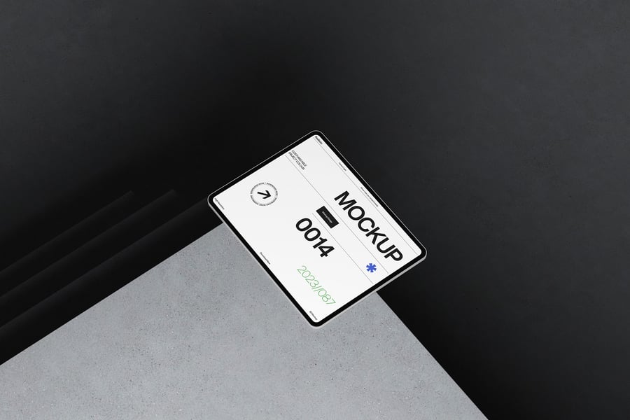 黑色平板电脑设备模型PSD样机素材包