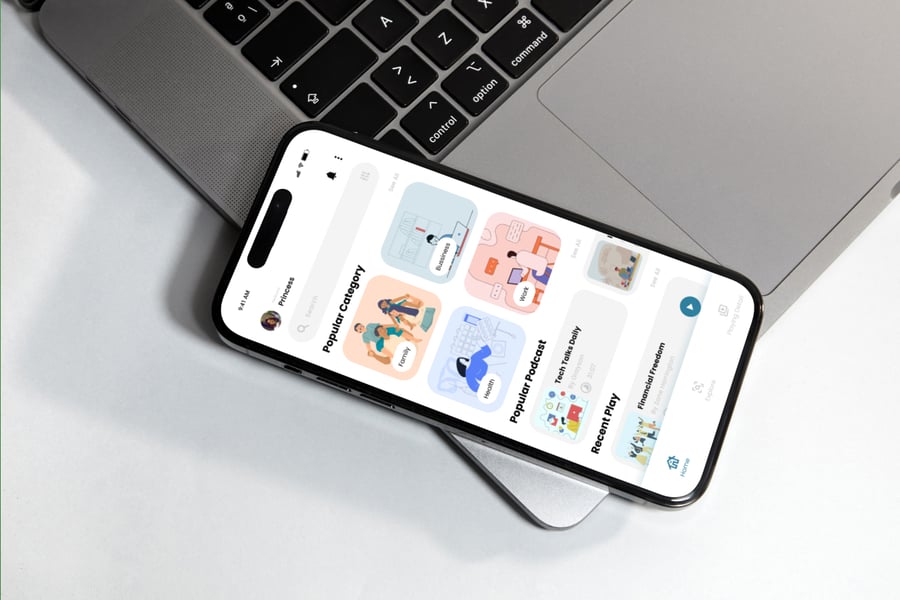 卡通插画风格播客应用APP UI KIT素材包-3 卡通插画风格播客应用APP UI KIT素材包