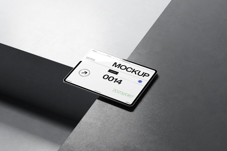 黑色平板电脑设备模型PSD样机素材包