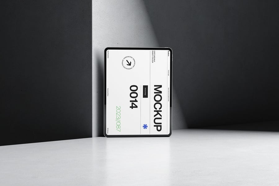 黑色平板电脑设备模型PSD样机素材包