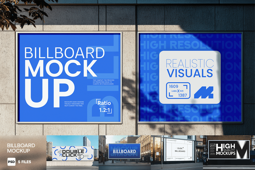 室外城市广告牌模型PSD样机素材包
