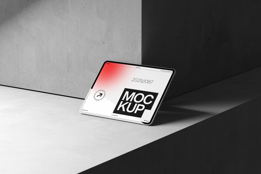 10个不同角度平板电脑PSD模型素材包