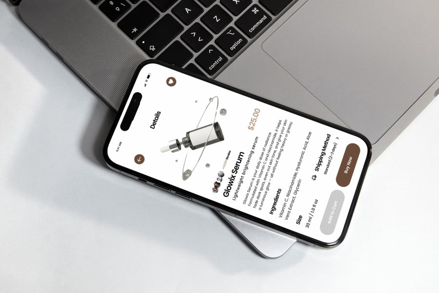 高端棕色护肤品健康主题商城移动APP UI界面素材包