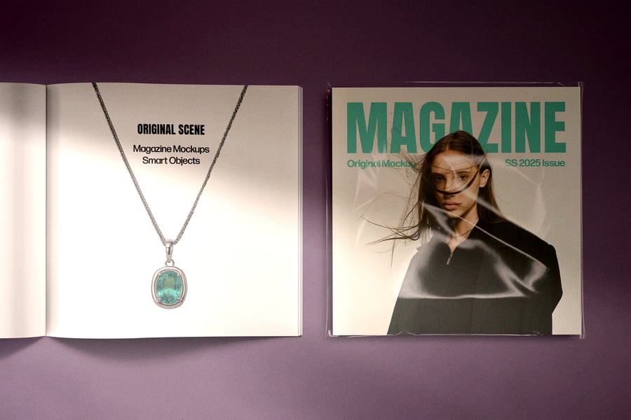 6个方形杂志PSD样机素材包