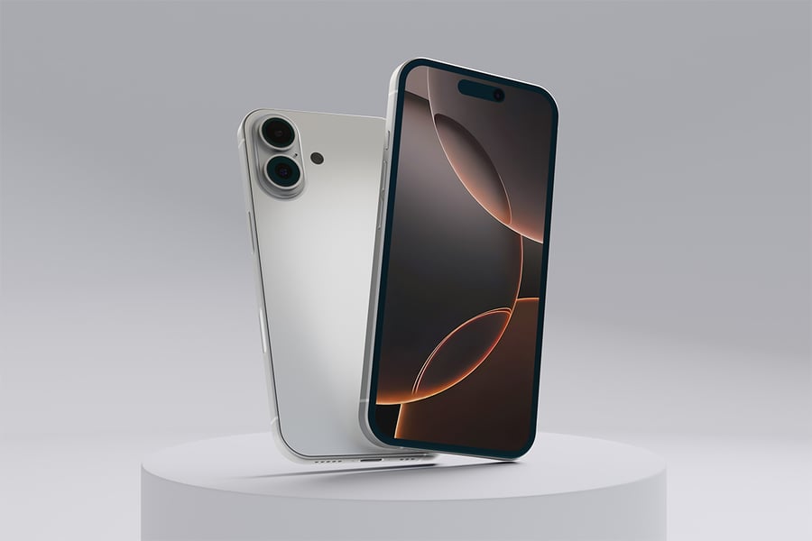 优雅漂亮的iPhone 16 手机建模PSD样机素材包