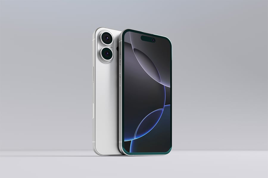 优雅漂亮的iPhone 16 手机建模PSD样机素材包