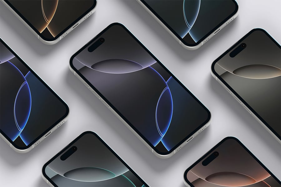 优雅漂亮的iPhone 16 手机建模PSD样机素材包