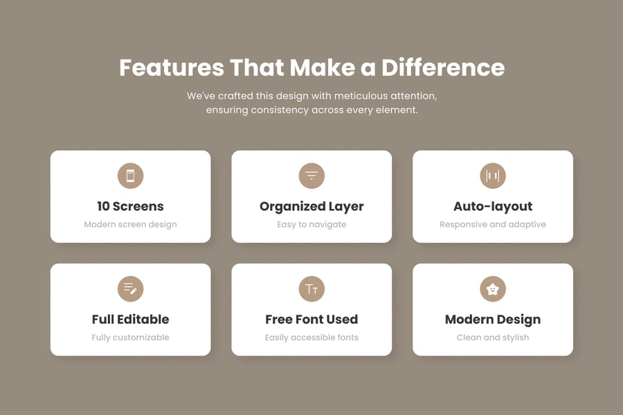 高端棕色护肤品健康主题商城移动APP UI界面素材包