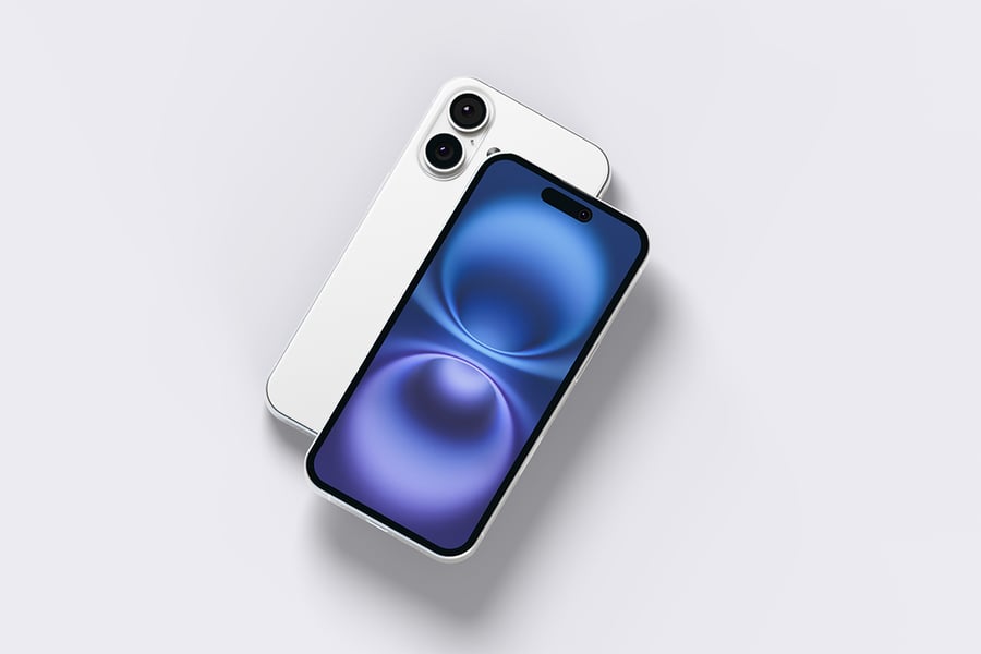 优雅漂亮的iPhone 16 手机建模PSD样机素材包