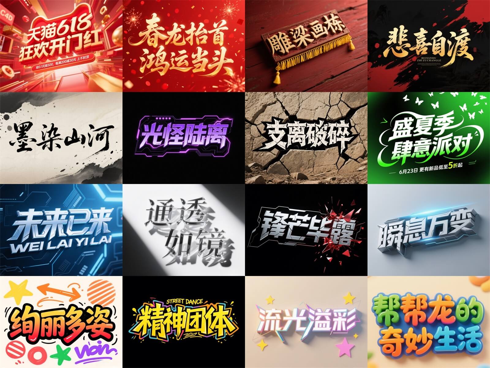 万字拆解！爸爸妈妈看了都会的AI中文字体生成技巧（100+提示词案例）