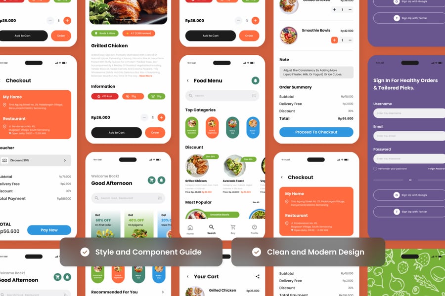 健康餐饮应用UI设计素材包:专为健身人群打造的界面解决方案-3 健康餐饮应用UI设计素材包:专为健身人群打造的界面解决方案