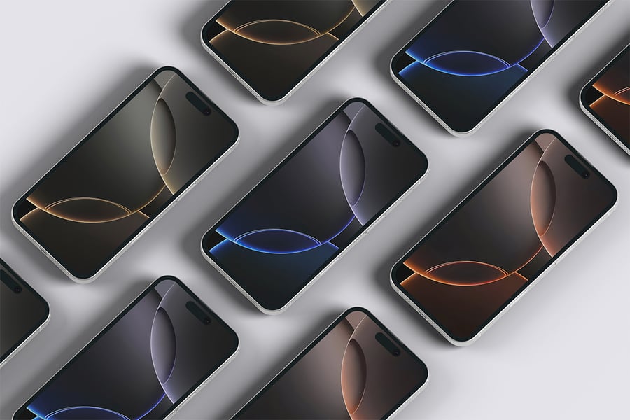 优雅漂亮的iPhone 16 手机建模PSD样机素材包