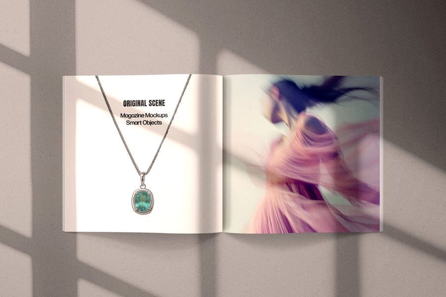 6个方形杂志PSD样机素材包