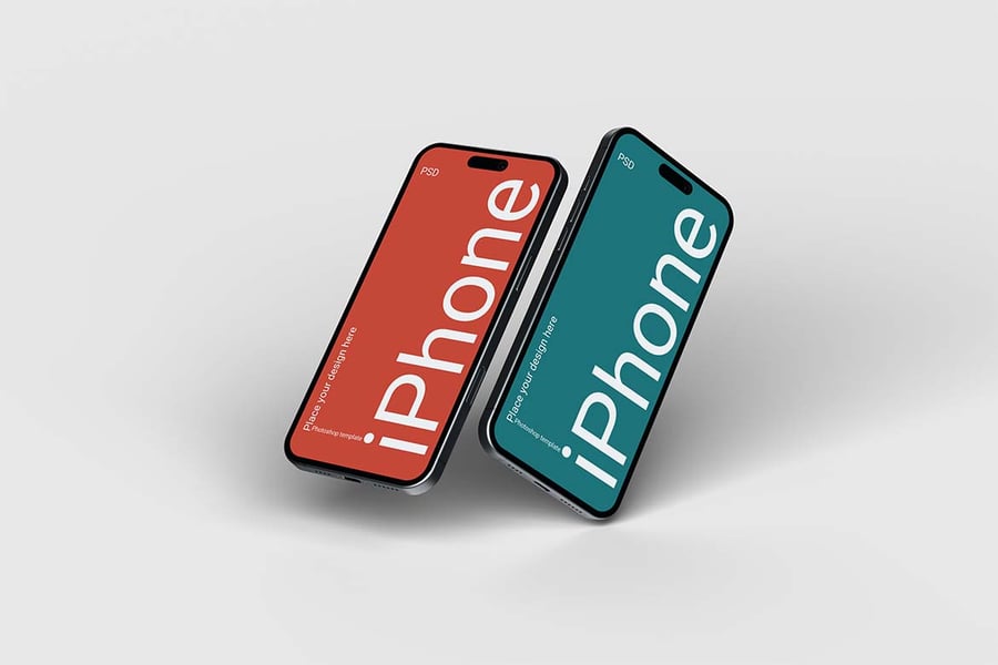 iPhone 16屏幕模型PSD样机素材包