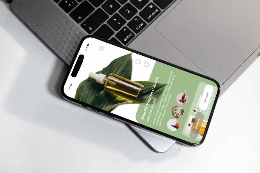 绿色清新化妆品商店应用APP UI KIT素材包