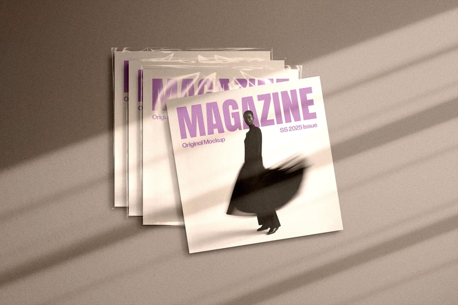6个方形杂志PSD样机素材包